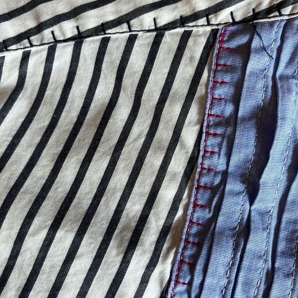 Gap long sleeved navy and white stripped blouse with blue and red lace front. S - Picture 9 of 12